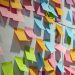 colourful post it notes on a board for preparing marketing plan